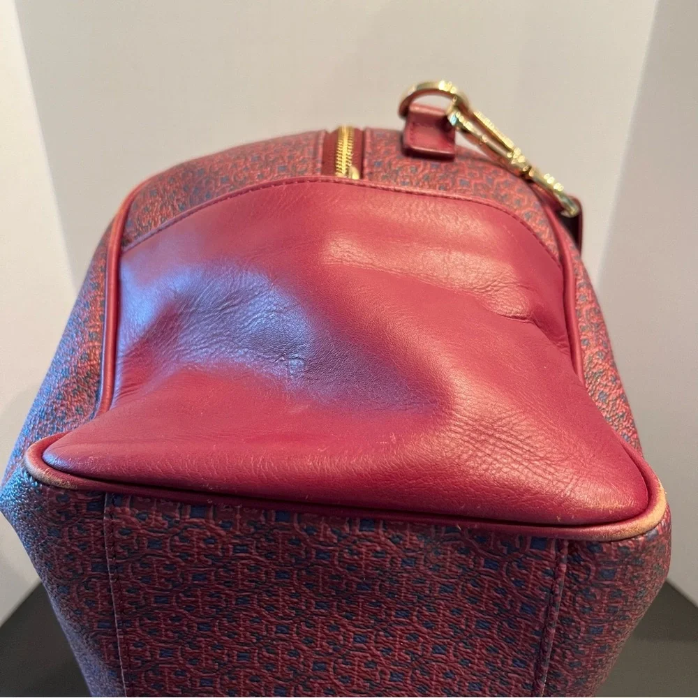 Tory Burch Doctor Bag Logo Pattern Burgundy